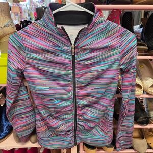 Champion Duo Dry Girls Jacket Size L 10 12 Athletic Track Zip Up Multi Color